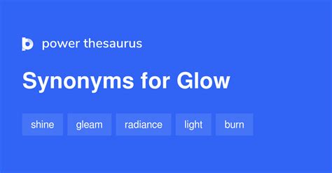 , n. . Glow synonyms